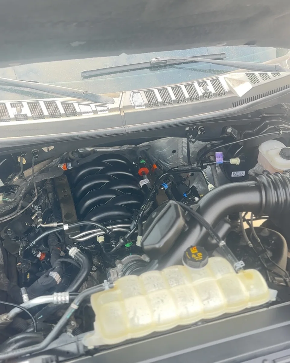 Clean engine bay after professional detailing